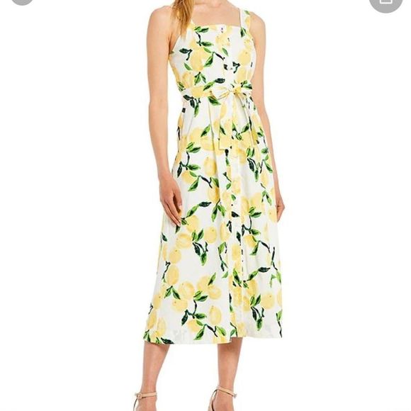 Tommy Hilfiger Dresses & Skirts - Tommy Hilfiger lemon 🍋 print dress 16 ankle length NWT